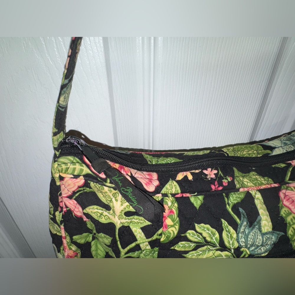 Vera Bradley New Hobo Shoulder Bag Floral Black Botanica Retired Spring 2007 - Picture 3 of 6